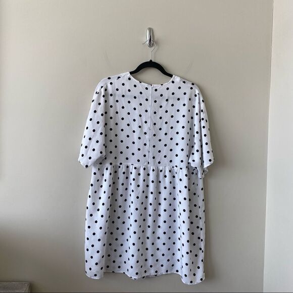 ASOS-OVERSIZED Polka Dot Mini Smock Dress (Size:8) - Picture 4 of 12